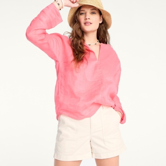 J.Crew Long-Sleeve Ramie Tunic Top - Picture 1 of 5
